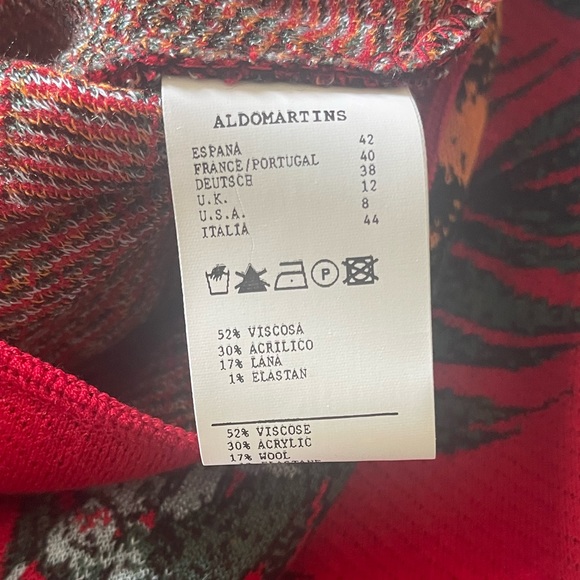 Aldo Martins Red Jacquard Wool-Blend Sweater US Size 8 (Med) NWT - Picture 7 of 7